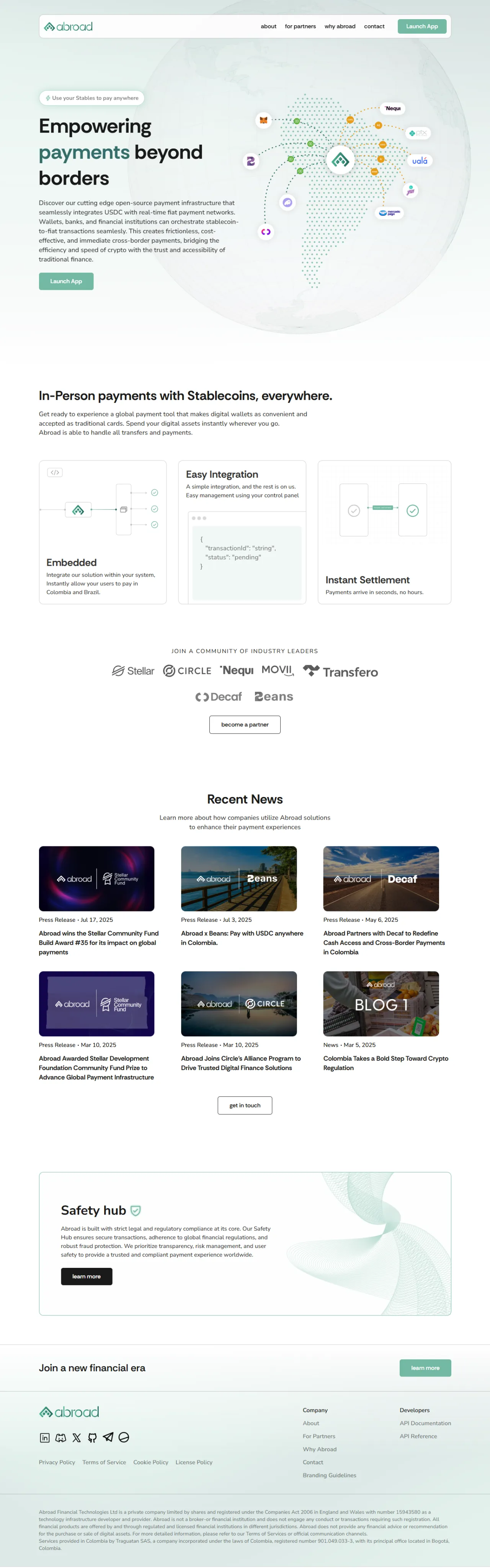 Abroad | Real-Time payment solutions for Crypto Wallets